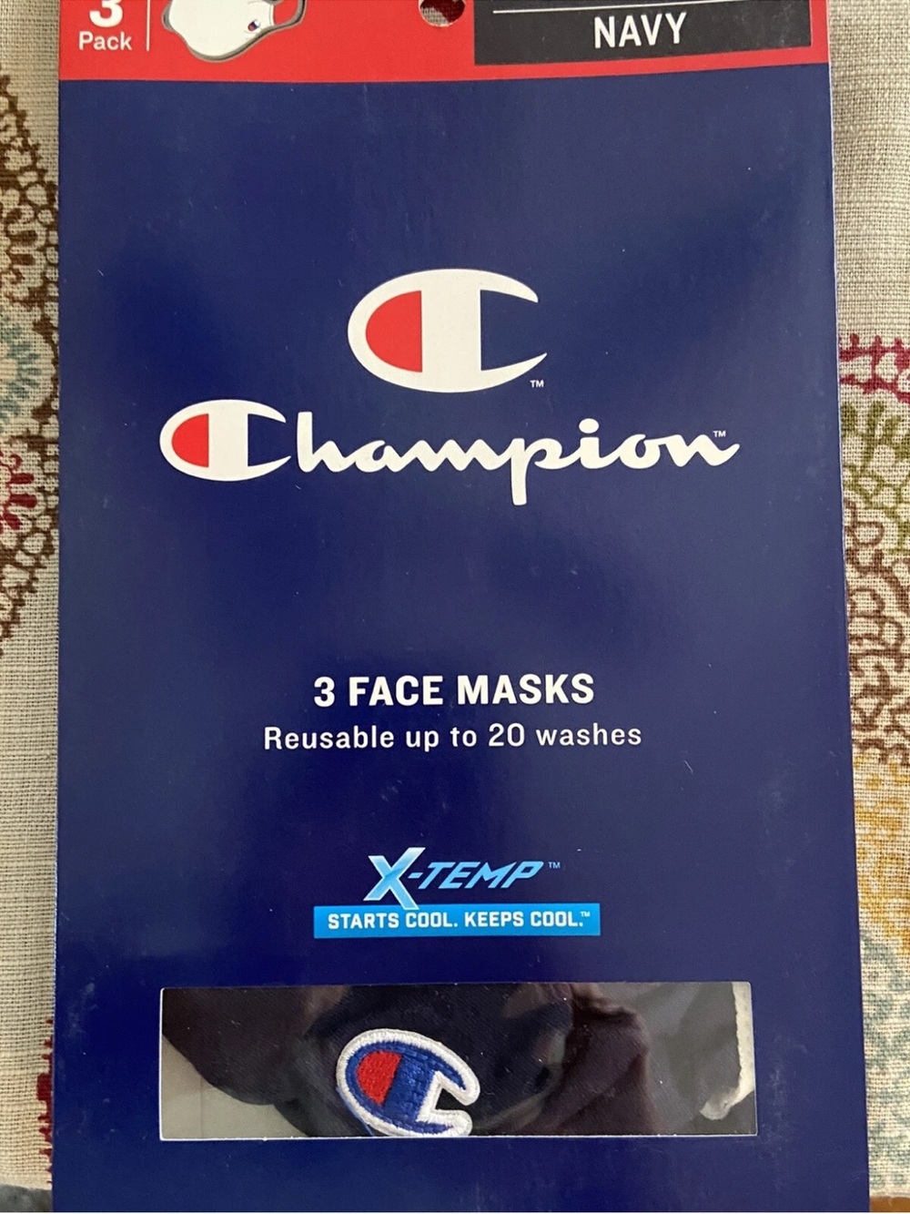 new champion face masks Adult Size S/M  Navy Color